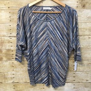 Velvet three quarters sleeve blouse